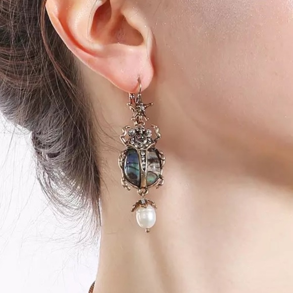 Glam Beetle Earrings - Picture 3 of 6